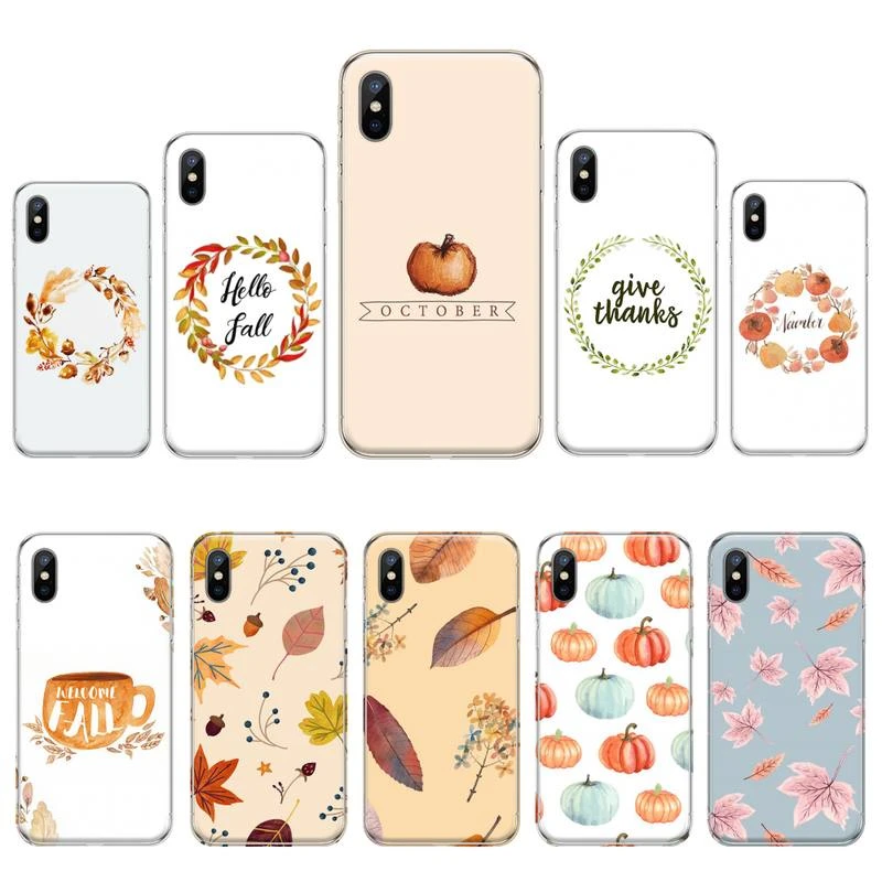 lifeproof case iphone 8 Pumpkin Autumn leaf priting Flowers Shell Phone Case For iphone 12 5 5s 5c se 6 6s 7 8 plus x xs xr 11 pro max lifeproof case iphone 8