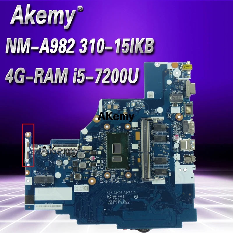 

NM-A982 Laptop motherboard for Lenovo 310-15IKB original mainboard 4G-RAM I5-7200U