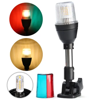 

BA15D Fold Down LED Boat Navigation Light Boat Yacht Navigation Anchor Surround Signal Lamp12~24 V Sailing Signal Light