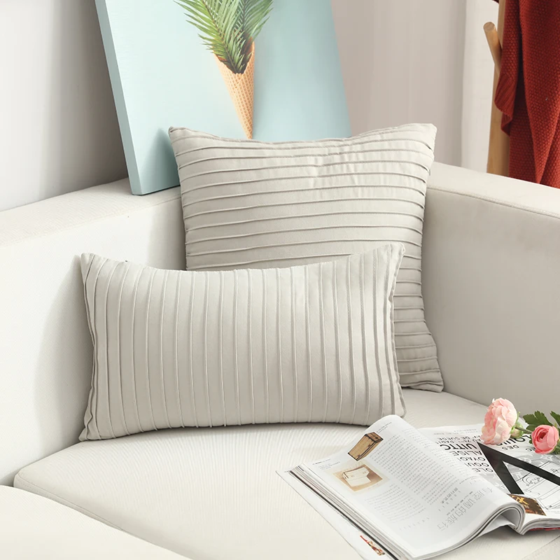 Cilected, современная простая вертикальная полосатая подушка, бархатное покрытие для подушки, замшевая наволочка для дивана, украшение, 1 шт - Цвет: 81
