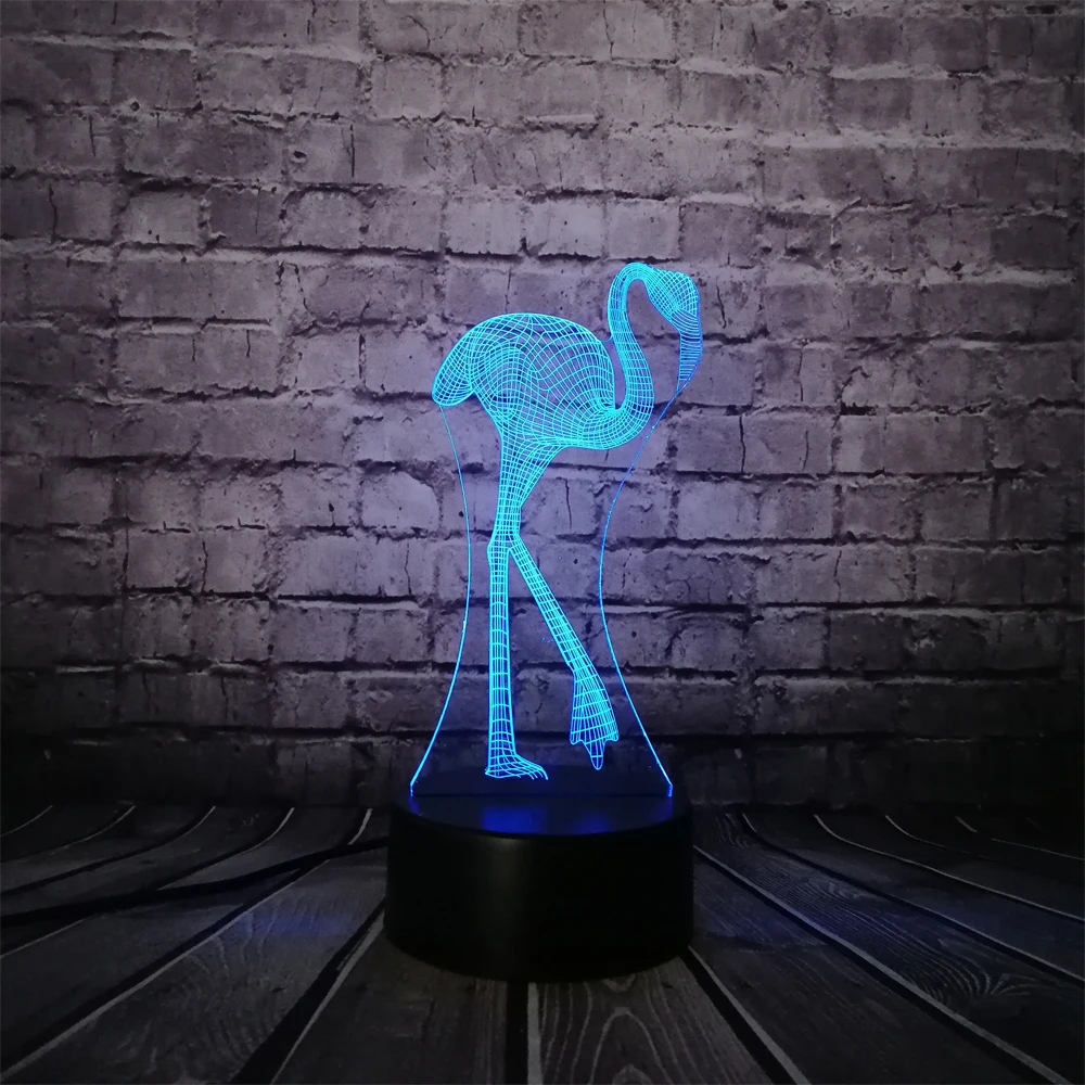 3D визуальные светодиодные ночники для моделирования фламинго Usb спальня