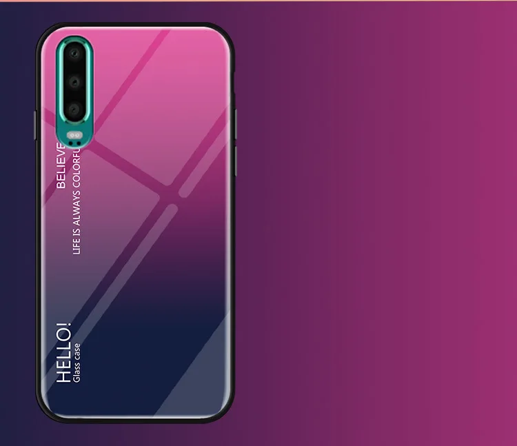 Роскошное градиентное закаленное стекло для huawei Honor V20 Honor 8A 8C 8X Max Note 10 mate 20X10 Lite защитный чехол для P Smart