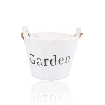 

Office Indoor Bonsai Hanging Home Garden Decor Flower Pot Wooden Bucket Ornament Craft Desktop Succulent Planting Retro Outdoor