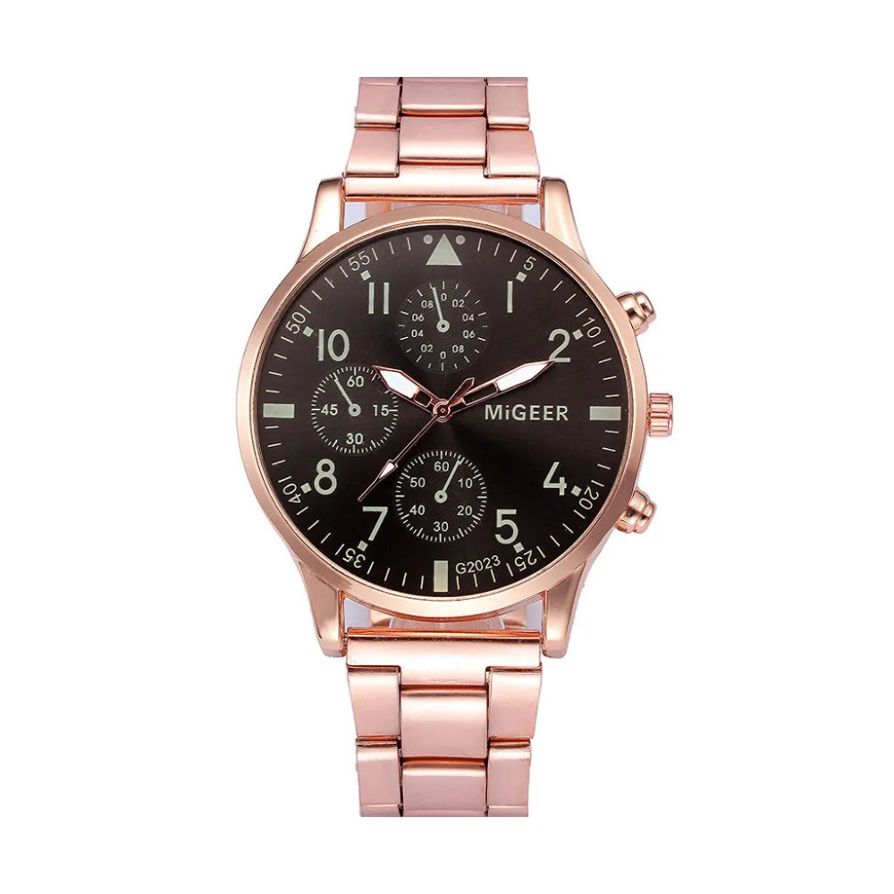 MIGEER Montre Homme блестящие часы-браслет с кристаллами, Мужские Аналоговые Кварцевые повседневные наручные часы с циферблатом, часы из нержавеющей стали Q1