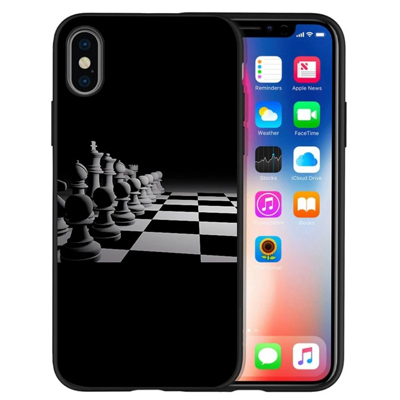 cute iphone se cases black and white chess black Silicone Phone Case For iPhone 13 12 XR XS Max 5 5S SE 2020 6 6S PLUS 7 8 X 11Pro Max 11 Cover iphone se clear case