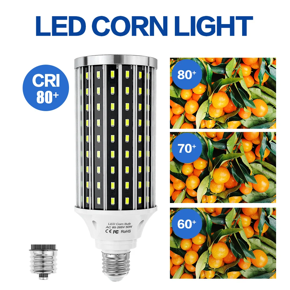 

WENNI E27 LED 50W Corn Bulb LED Lamp 220V E39 LED Bulb 110V Lampada High Power Light Workshop Factory Commercial Lighting 5730