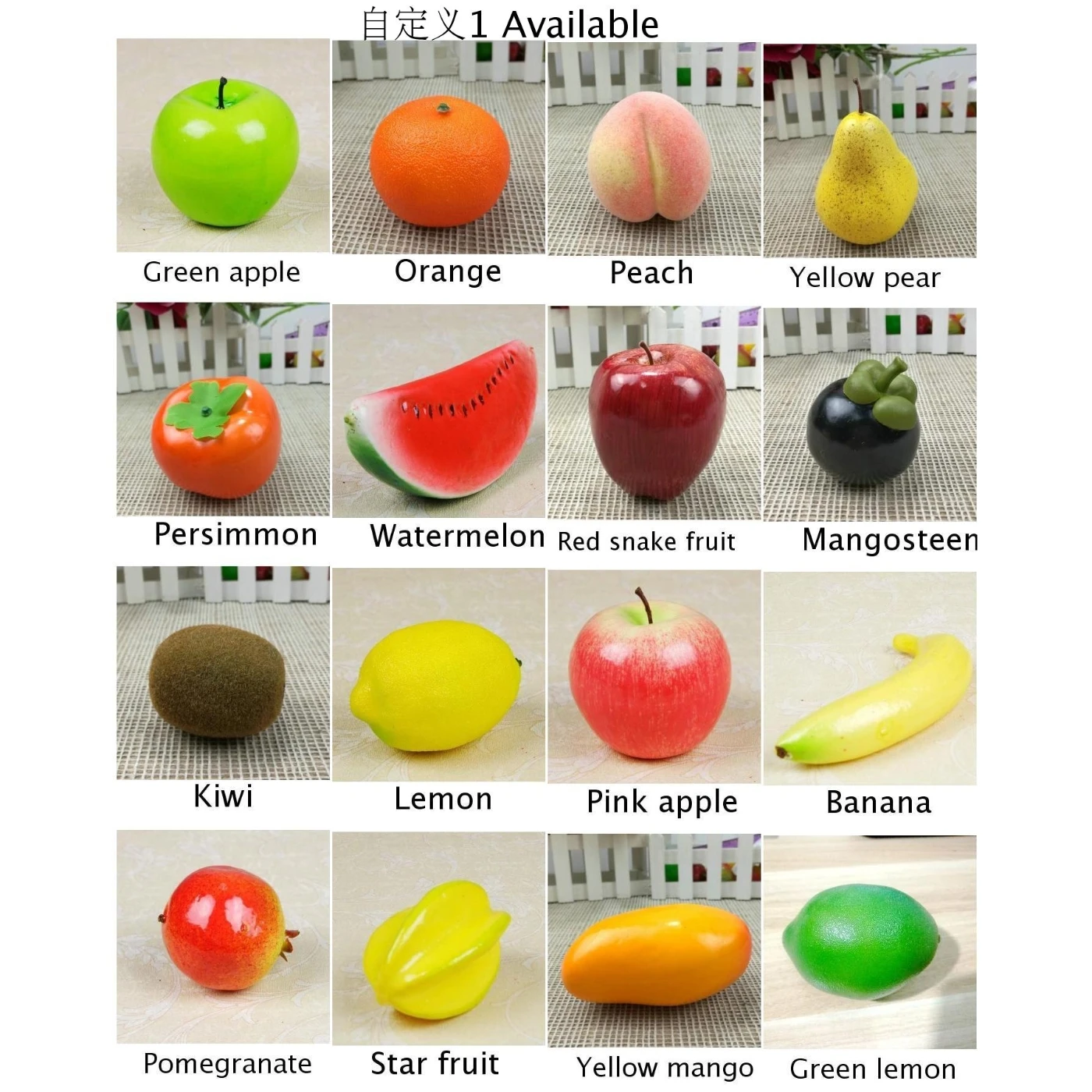 1pc Artificial Fruits Fake Simulation Kitchen DIY Home Tabletop Props Decals