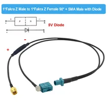 BEVOTOP Fakra Z to SMA 남성 Y 유형 분배기 케이블, 다이오드 RG174 피그 테일 자동차 GPS 안테나 연장 케이블, 안드로이드 장치 용