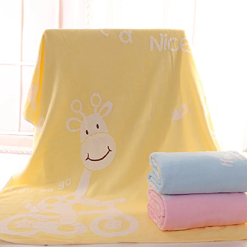 

Extra-large Baby Gauze Bath Towel Cotton Baby Giraffe Cut Velvet Children's Quilt Blanket Children Towel Blanket Soft Absorbent