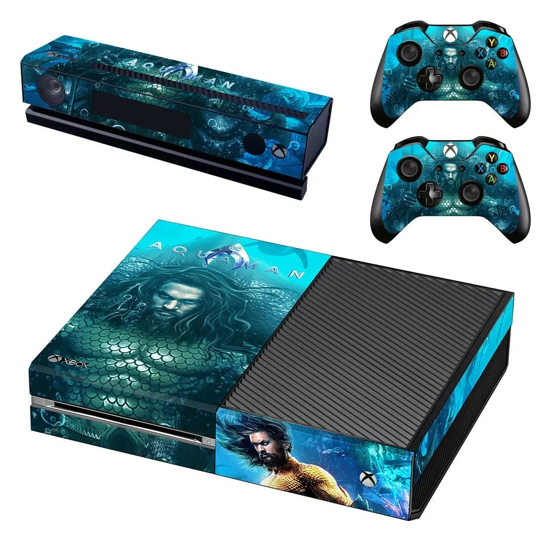 Лига справедливости Аквамен Кожа Наклейка полное покрытие для Xbox One консоль& Kinect& 2 контроллеры для Xbox One Кожа Наклейка
