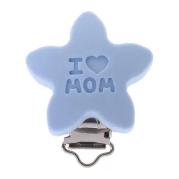 

Baby Baby Pacifier Clip Soother Teether Star Shape Silicone Safe Holder Saliva Towel Support Anti Fall Cute Clips Newborn Infant