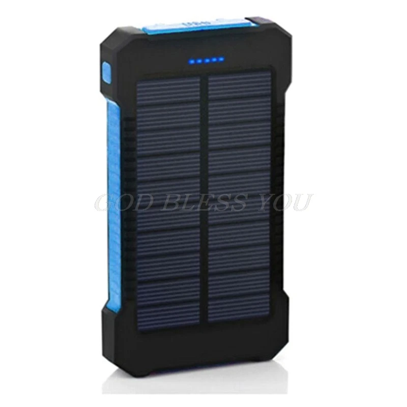 blue Светодиодный двойной USB порты солнечной панели банк питания чехол лаконичный и vogue стиль зарядное устройство DIY наборы для samsung 18#820 - Цвет: blue