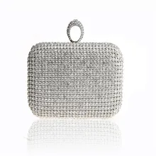 Супер Люкс Популярные Для женщин полный перстень, украшенный бриллиантами вечерние мешок, клатч, сумка Bling мешок золото/серебро/черный цвет сумки WY81