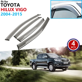 

for Toyota Hilux Vigo AN10 AN20 AN30 2004~2015 Window Visor Vent Awnings Rain Guard Deflector Shelters Car Accessories 2005 2006