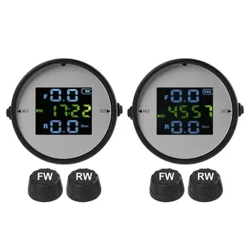 

VODOOL LCD Motorcycle TPMS Tire Pressure Monitoring System High precision wireless tire pressure detector with 2 External Sensor