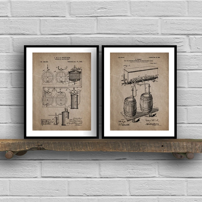 Vintage-Beer-Patent-Poster-Beer-Brewing-Prints-Beer-Processing-Hop-Botanical-Art-Pictures-Canvas-Painting-Bar (3)