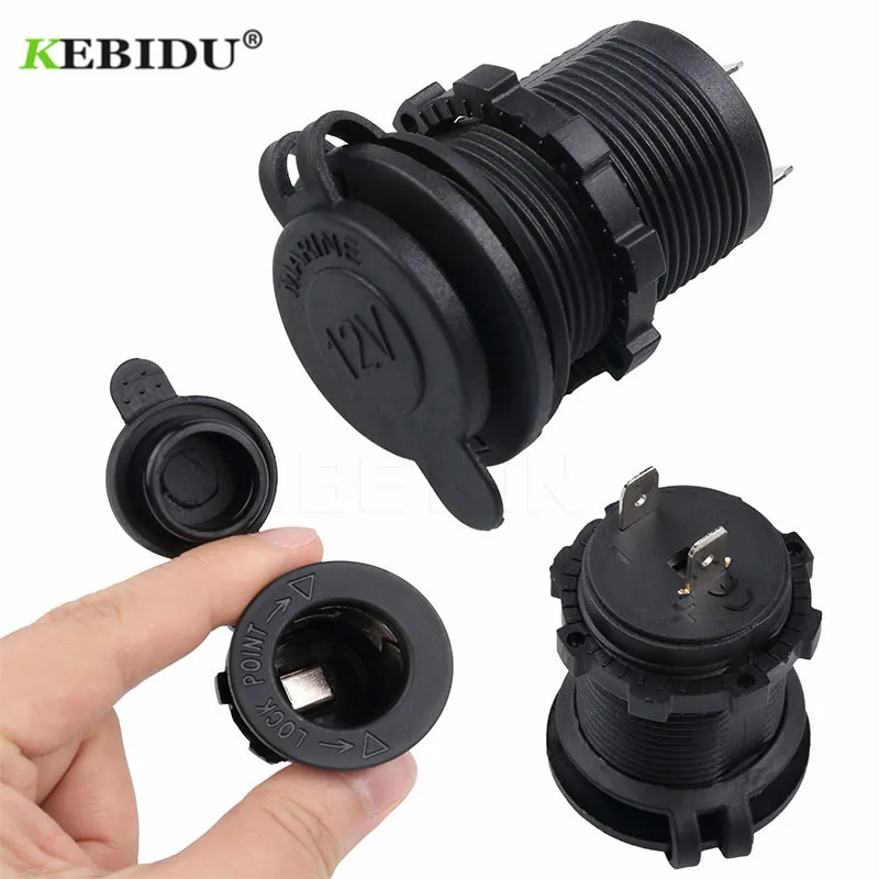 KEBIDU 12V Waterproof Car Cigarette Lighter Socket Auto Boat Motorcycle Tractor Power Outlet Receptacle Accessories | Мобильные
