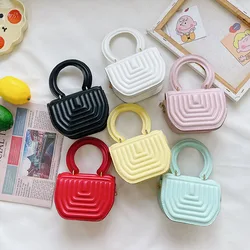 Bolsa de ombro de couro pu, bolsa pequena de ombro da moda para meninas, portátil, com corrente, para moedas, mini carteira, bolsas de mão