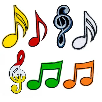 

Exquisite music note Applique Iron On Patches Embroidery Stickers Badges Decorations For Clothes Bag T Shirt Jeans Jacket