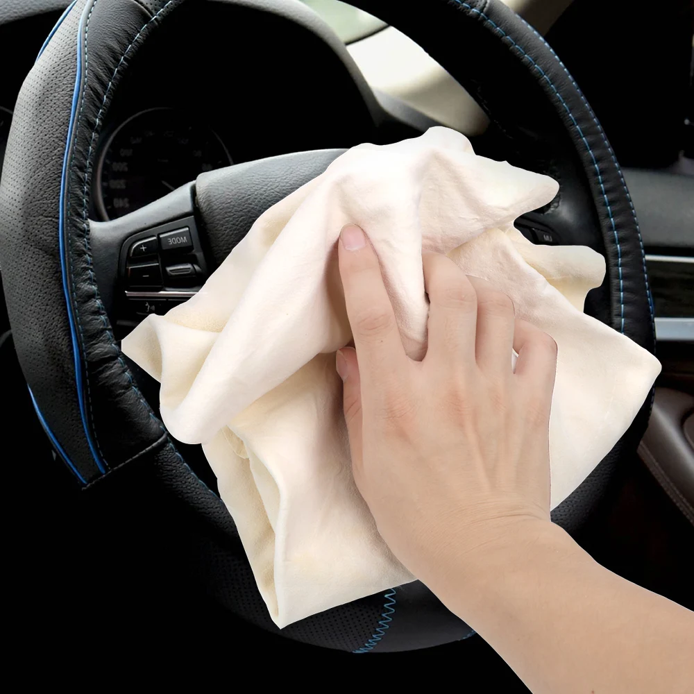 LEEPEE полотенце для мытья автомобиля из натуральной кожи, моющаяся замшевая ткань для чистки автомобиля, инструменты, Абсорбирующая быстросохнущая мягкая натуральная кожа