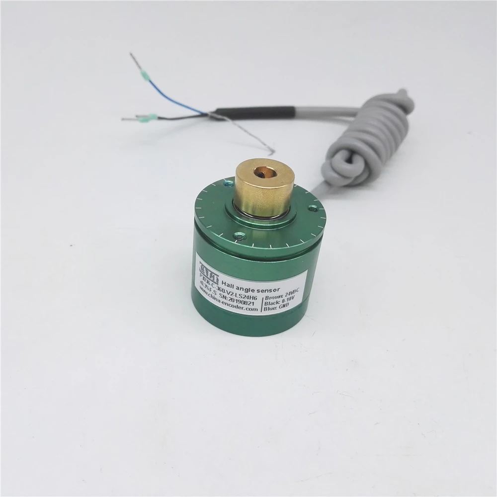 P3036 Non-contact Hall Effect Magnetic Potentiometer Angle Sensor 0-5V 0-10V Output Hollow Shaft Encoder