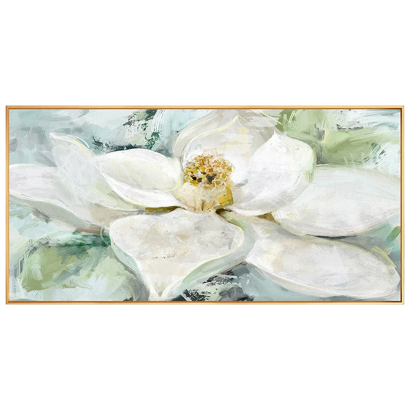 

Chinese-style Horizontal Version Of The Flower Painting Decorative Painting Minimalist Living Room Wall Paintings Den Entrance M