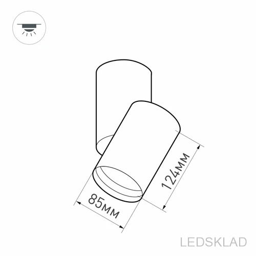 027561 Светильник SP POLO SURFACE TURN R85 15W Day4000 (BK WH 40 deg) (ARL IP20 Металл 3 года) 1шт. Arlight|Новизна