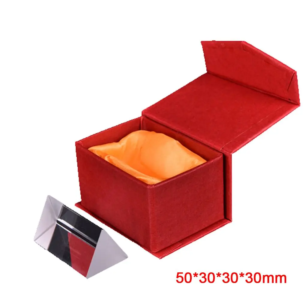 New Rainbow Optical Glass Reflecting Triple Prism Physics Teaching Light Spectrum Color Prism 50*30*30*30mm