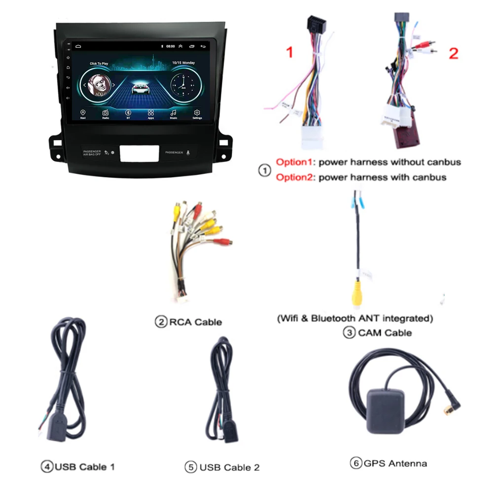 Android 8,1 " для Mitsubishi Outlander 2006 2007 2008 2009 2010 2011 2012 мультимедиа плеер Авто радио IPhone Carplay SWC DVR