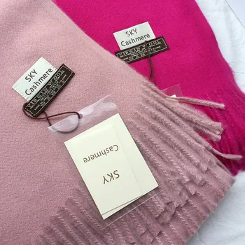 

Fall/winter new Korean version of Joker solid color cashmere scarf female student couples dual-purpose shawl
