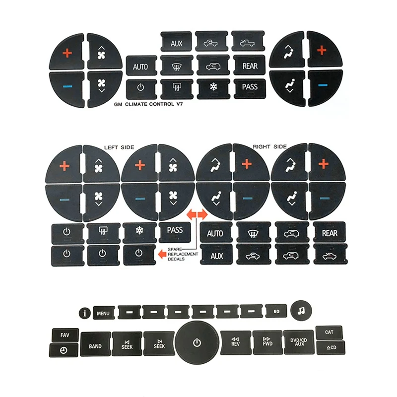 Car Air Condition AC Climate Control Button Repair Stickers Decals