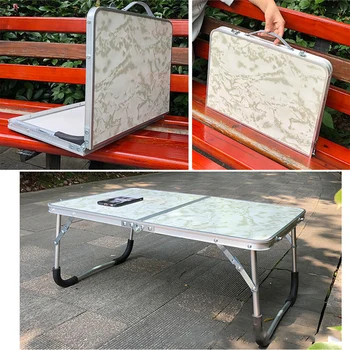 

Indoor outdoor portable lightweight camping aluminum folding table foldable picnic hiking adjustable dinning leisure desk tables