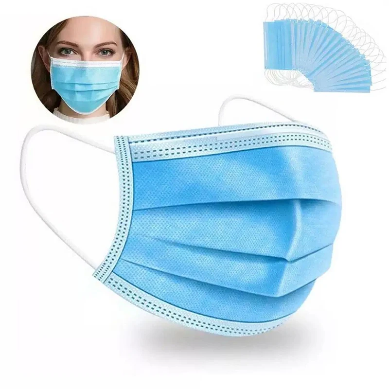 

50 Pcs 3 Layer Disposable Mask Anti Dust Mouth-muffle Face Masks Men Women Anti Fog Face Mouth Masks Breathable Mouth Cover