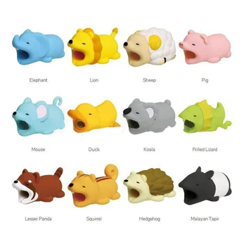 

USB Cable Bite Animal Protector Winder Cute Cartoon Cover Protect Case Wire Organizer Holder for iPhone Huawei Earphone cable