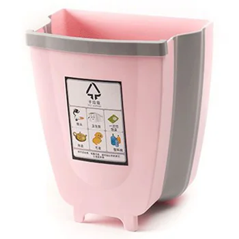 

10L Wall Mounted Waste Bin Kitchen Cabinet Door Hanging Trash Bin Garbage Car Trash Can Wall Mounted Foldable Cleaning