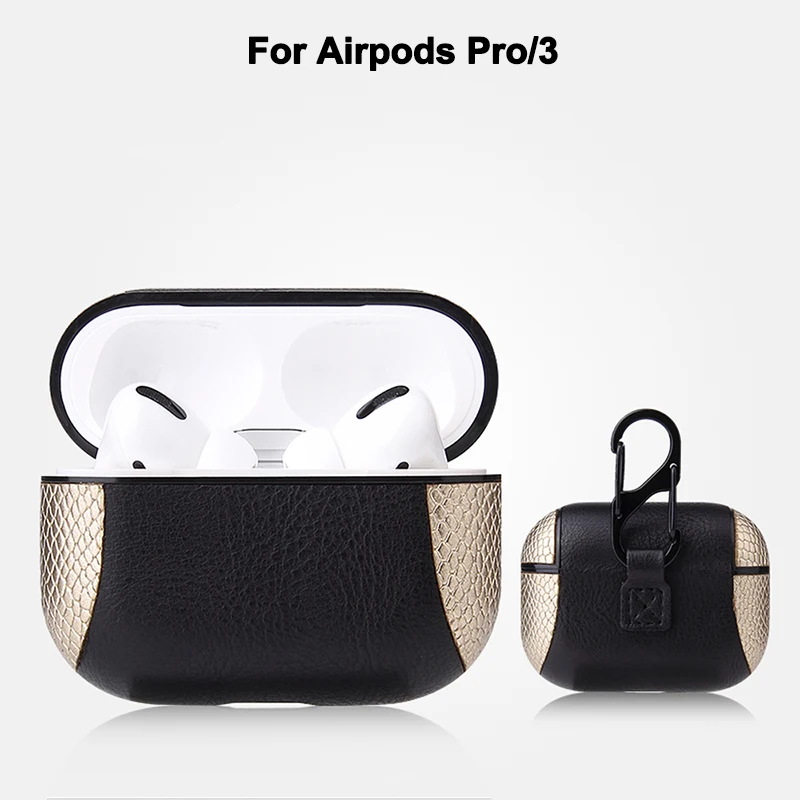 Gold airpods 3 Роскошный кожаный чехол для Apple Air pods 3 Pro защитный чехол для Apple Airpods Pro противоударный чехол для Airpods Pro 3 2 1 чехол - Цвет: Gold airpods 3