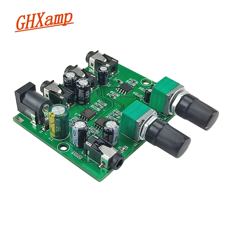 GHXAMP Stereo Audio Mixer 2 Input 2 Output 2 Way Volume Independent Control Board Connect Two Headphones or Amplifier DC5 12V