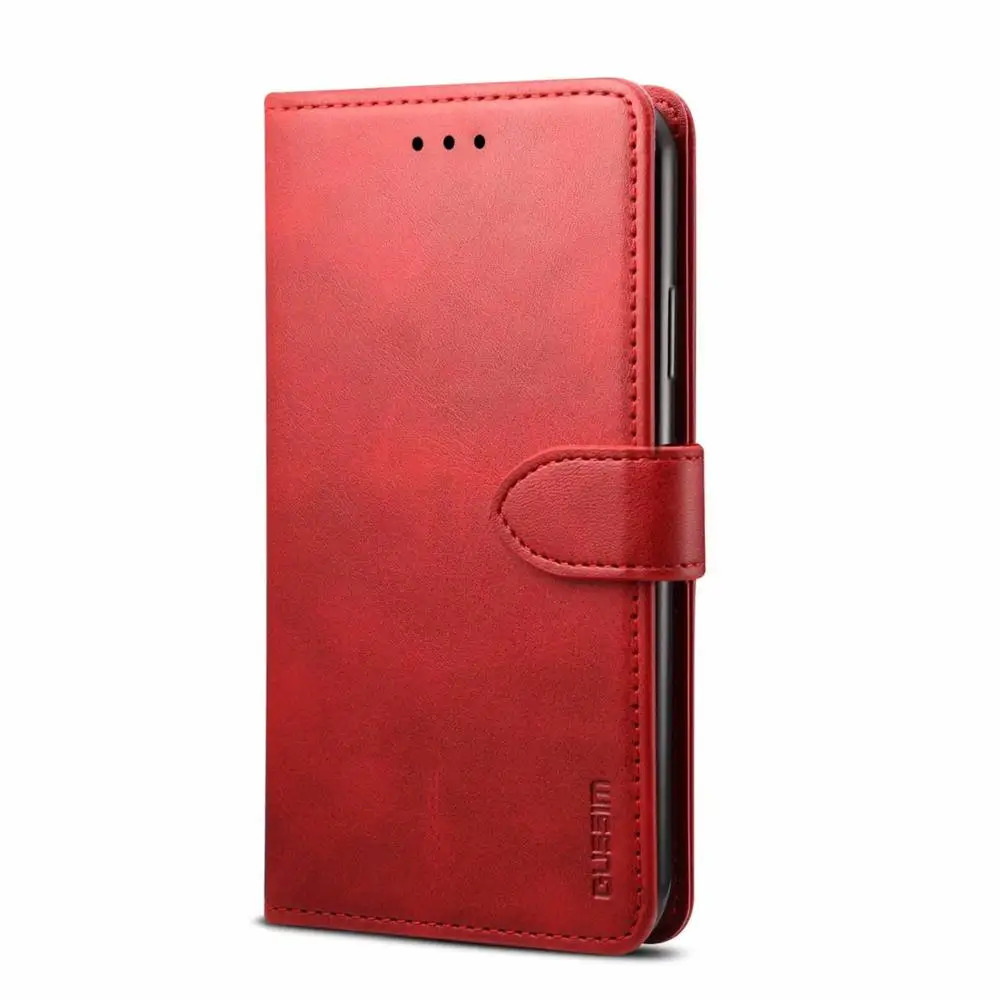 Luxury Leather Magnetic Flip Case for iphone11 11pro 11pro max Xr Xs Max X Wallet Cover for iphone 8 7plus 6 6s Plus coque - Цвет: Red