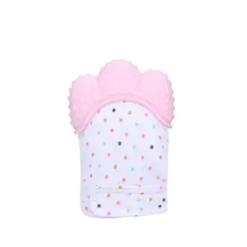 

Silicone Mitts Teething Mitten Glove Sound Teether Newborn Chewable Nursing Mittens Teether Natural stop Sucking Thumb Toy