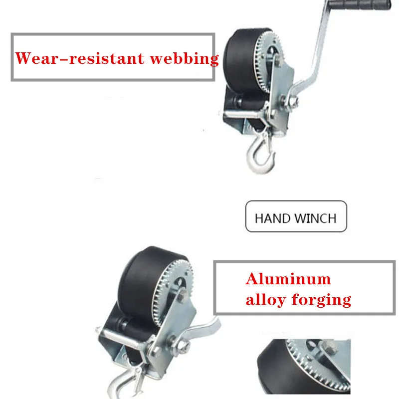 Ручная лебедка 600 фунт намотка с ленточной лебедкой|Инструменты и аксессуары для