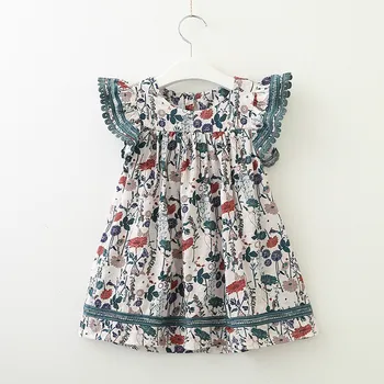 

Children's Clothing European and American Style Summer Girls Floral Flying Sleeve Dress 2020 New Style baby dress