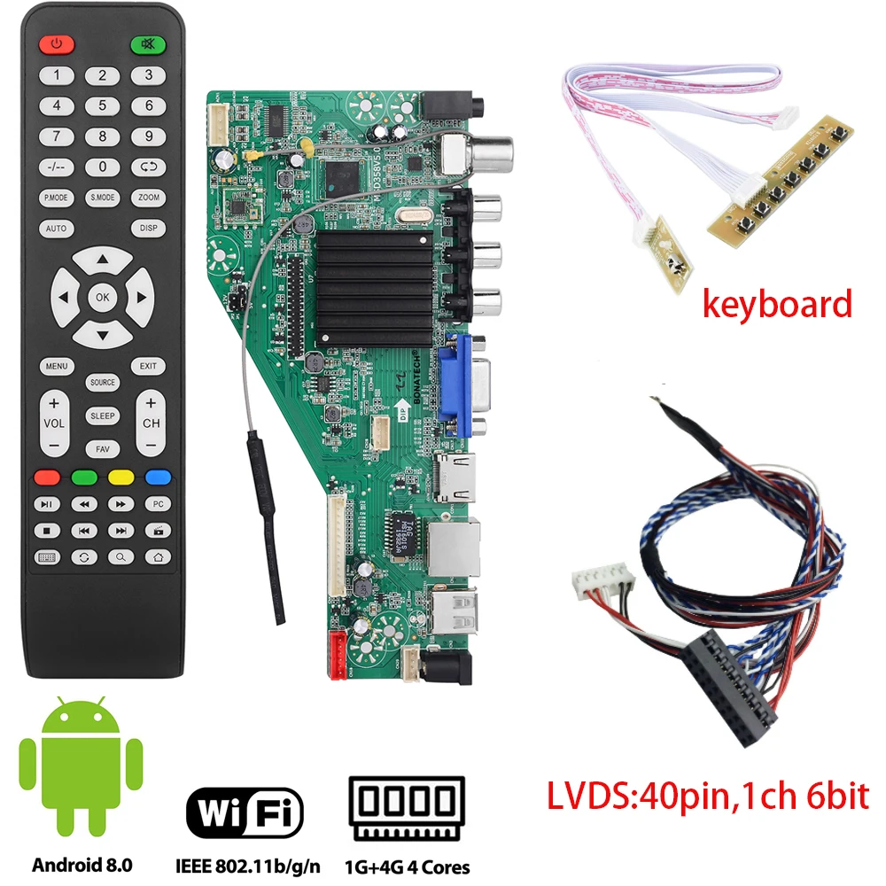 Плата драйвера для smart TV MSD358V5.0 Android 1G + 4G беспроводная сетевая Wi Fi ЖК материнская
