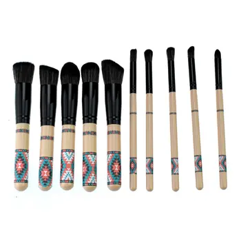 

10pcs/set Professional Cosmetics Makeup Brush Set Face Powder Foundation Brushes Beauty Tool With Geometric Printing on Handle