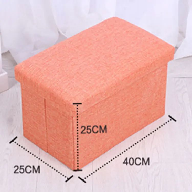 

New Style Folding Fabric Storage Chair Leather Rectangular Multi-functional Creative Storage Stool