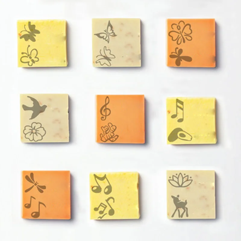 Transparent Handmade Soap Seal Stamp, Acrylic Crystal, Cute, Lovely Plants, Flower, Animal Life Pattern