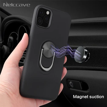 

1000Pcs Shockproof Silicone Magnetic Ring Holder Armor phone case for iPhone 11 Pro XS Max X XR 8 7 6 Plus Soft Protective Cover