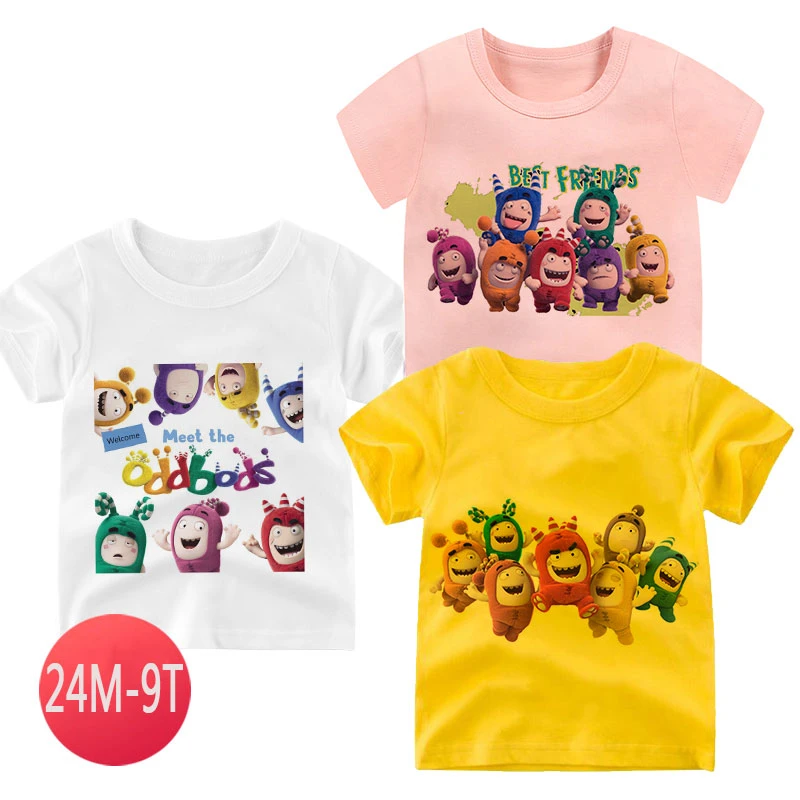 Children Cartoon Oddbods T-Shirt Girl Anime Top Boys 3-Color Clothing Kids Summer Breathable Tshirts Cute Baby Girls Clothes Tee t shirt kid