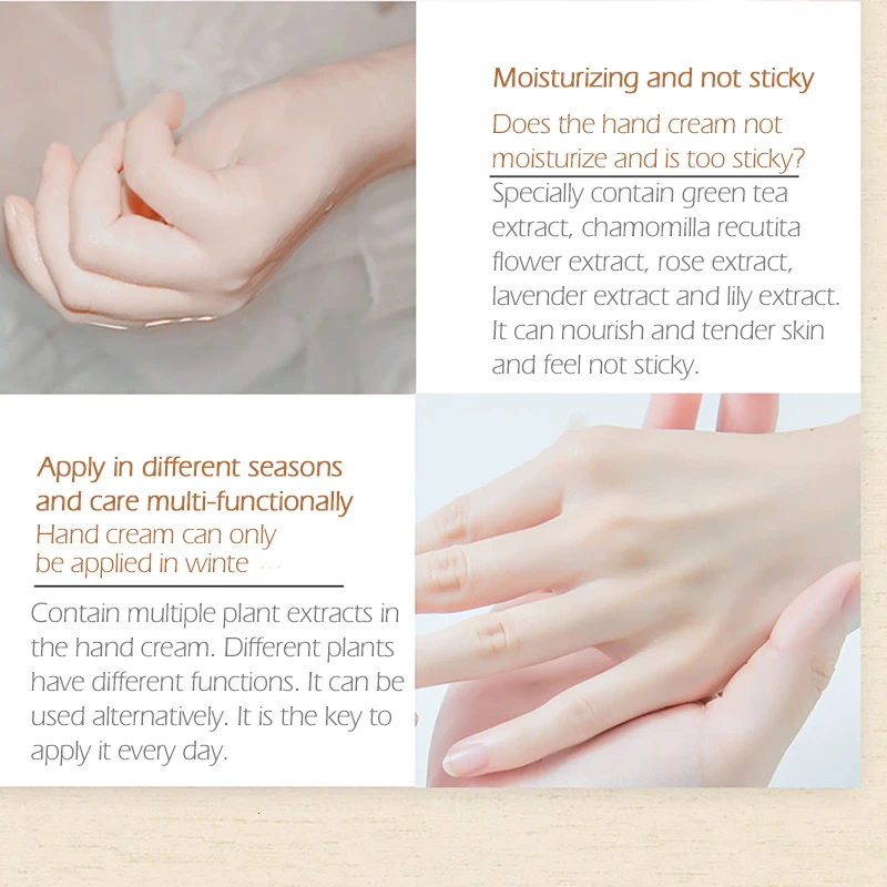 SENANA Whitening Moisturizing Hand Cream Hyaluronic acid Essence Nourishing Anti Wrinkle Prevent dry cracking Hand Care 4