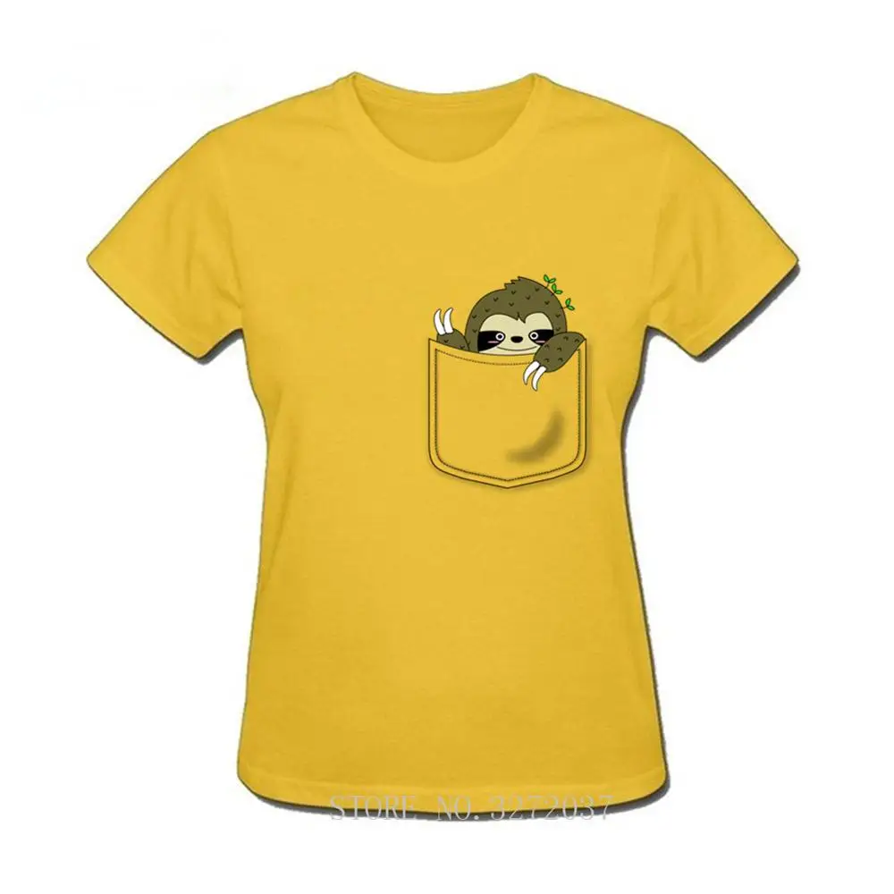

2019 New Summer Cute girls Cartoon T Shirt Harajuku Sloth in my pocket Print Tshirt children Short sleeve Kids tee