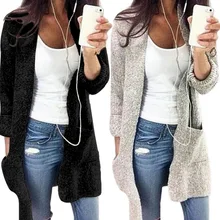Litthing женский свитер Кардиган Осенний Дамский Повседневный кардиган с длинными рукавами пальто женский зимний негабаритный 5XL вязаный свитер пальто